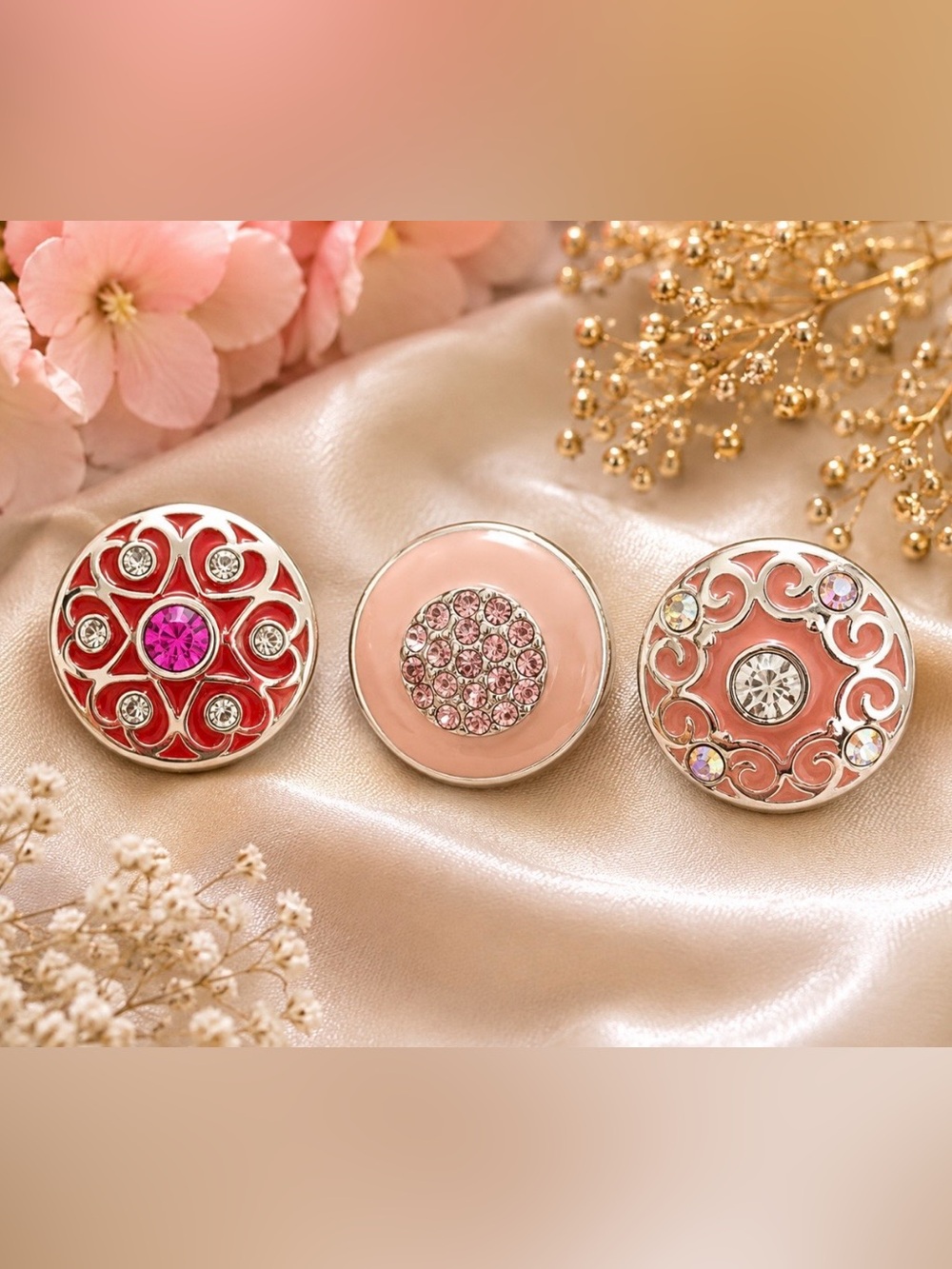 Pink Crystal Accent Original Dots-Style Dots